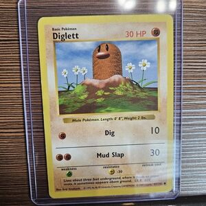 Pokemon Diglett Trading Card - Yellow and Brown